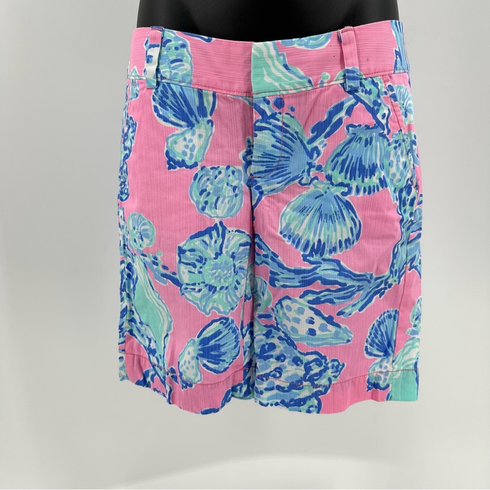 Lilly Pulitzer The Chipper Short Pink Pout Barefoot Princess Womens Size 00 Blue